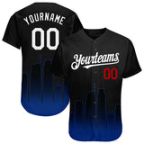 Custom Black White Royal-Red 3D Los Angeles City Edition Fade Fasion Authentic Baseball Jersey