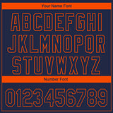 Custom Navy Orange 3D Chicago City Edition Fade Fasion Authentic Baseball Jersey