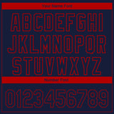 Custom Navy Red 3D Atlanta City Edition Fade Fasion Authentic Baseball Jersey