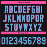 Custom Black Sky Blue-Pink 3D Miami City Edition Fade Fasion Authentic Baseball Jersey
