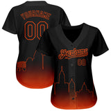Custom Black Orange 3D Baltimore City Edition Fade Fasion Authentic Baseball Jersey