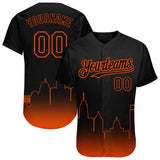 Custom Black Orange 3D Baltimore City Edition Fade Fasion Authentic Baseball Jersey