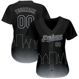 Custom Black Silver 3D Oakland City Edition Fade Fasion Authentic Baseball Jersey
