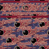 Custom Purple Crimson-City Cream 3D Pattern Design Bowling Ball With Hotrod Flame Authentic Baseball Jersey