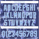 Custom Purple Light Blue-White 3D Pattern Design Tiger Authentic Baseball Jersey