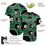 Custom Green White 3D Pattern Design Billiards Snooker 8 Ball Authentic Baseball Jersey