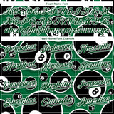 Custom Green White 3D Pattern Design Billiards Snooker 8 Ball Authentic Baseball Jersey