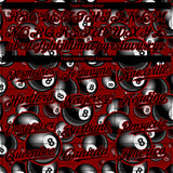 Custom Red Black 3D Pattern Design Billiards Snooker 8 Ball Authentic Baseball Jersey