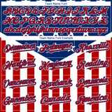 Custom Royal Red-White 3D American Flag Authentic Baseball Jersey