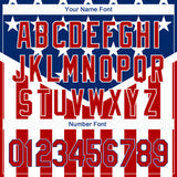Custom Royal Red-White 3D American Flag Authentic Baseball Jersey
