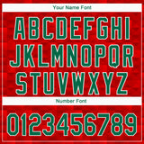 Custom Red Kelly Green-White 3D Mexico Authentic Baseball Jersey