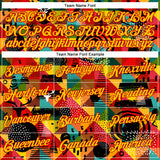 Custom Red Yellow 3D Pattern Design Black History Month Performance T-Shirt