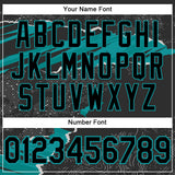 Custom Stitched Black Teal 3D Pattern Design Torn Paper Style Sports Pullover Sweatshirt Hoodie