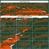 Custom Stitched Green Orange 3D Pattern Design Torn Paper Style Sports Pullover Sweatshirt Hoodie
