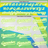 Custom Neon Green White-Sky Blue 3D Pattern Design Abstract Sport Authentic Baseball Jersey