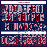 Custom Navy Maroon-White Triangle Shapes Authentic City Edition Basketball Jersey