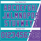 Custom Teal Purple-White Triangle Pinstripes Authentic City Edition Basketball Jersey
