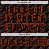 Custom Black Orange 3D Pattern Design Slant Lines Authentic Baseball Jersey