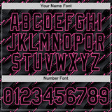 Custom Black Pink 3D Pattern Design Slant Lines Authentic Baseball Jersey
