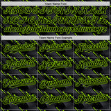 Custom Black Neon Green 3D Pattern Design Slant Lines Authentic Baseball Jersey