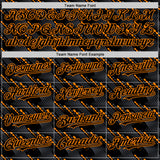Custom Black Bay Orange 3D Pattern Design Slant Lines Authentic Baseball Jersey
