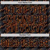 Custom Black Bay Orange 3D Pattern Design Slant Lines Authentic Baseball Jersey