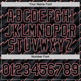 Custom Black Medium Pink 3D Pattern Design Slant Lines Authentic Baseball Jersey