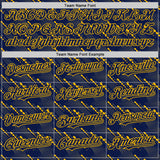Custom Navy Red 3D Pattern Design Slant Lines Authentic Baseball Jersey