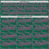 Custom Kelly Green-Pink 3D Pattern Design Slant Lines Authentic Baseball Jersey