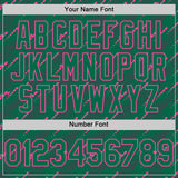 Custom Kelly Green-Pink 3D Pattern Design Slant Lines Authentic Baseball Jersey