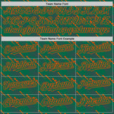 Custom Kelly Green-Orange 3D Pattern Design Slant Lines Authentic Baseball Jersey