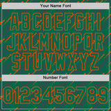 Custom Kelly Green-Orange 3D Pattern Design Slant Lines Authentic Baseball Jersey