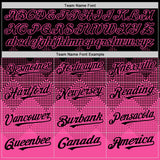 Custom Black Pink 3D Pattern Design Gradient Square Shapes Authentic Baseball Jersey