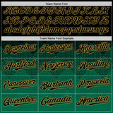 Custom Black Kelly Green-Old Gold 3D Pattern Design Gradient Square Shapes Authentic Baseball Jersey