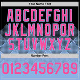 Custom Black Pink-Light Blue 3D Pattern Design Gradient Square Shapes Authentic Baseball Jersey