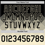 Custom Black Cream 3D Pattern Design Gradient Square Shapes Authentic Baseball Jersey