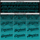 Custom Black Teal 3D Pattern Design Gradient Square Shapes Authentic Baseball Jersey