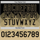 Custom Black Vegas Gold 3D Pattern Design Gradient Square Shapes Authentic Baseball Jersey