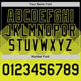 Custom Black Neon Yellow 3D Pattern Design Gradient Square Shapes Authentic Baseball Jersey