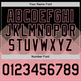 Custom Black Medium Pink 3D Pattern Design Gradient Square Shapes Authentic Baseball Jersey