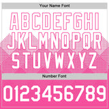 Custom White Pink 3D Pattern Design Gradient Square Shapes Authentic Baseball Jersey