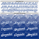Custom White Royal 3D Pattern Design Gradient Square Shapes Authentic Baseball Jersey