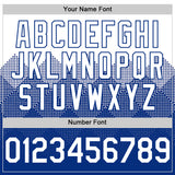Custom White Royal 3D Pattern Design Gradient Square Shapes Authentic Baseball Jersey