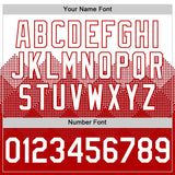 Custom White Red 3D Pattern Design Gradient Square Shapes Authentic Baseball Jersey