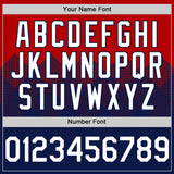 Custom Red White-Navy 3D Pattern Design Gradient Square Shapes Authentic Baseball Jersey