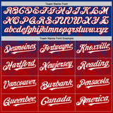 Custom Royal White-Red 3D Pattern Design Gradient Square Shapes Authentic Baseball Jersey