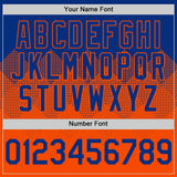 Custom Royal Orange 3D Pattern Design Gradient Square Shapes Authentic Baseball Jersey