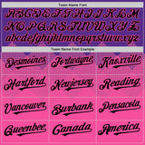 Custom Purple Black-Pink 3D Pattern Design Gradient Square Shapes Authentic Baseball Jersey
