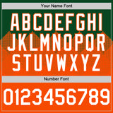 Custom Green White-Orange 3D Pattern Design Gradient Square Shapes Authentic Baseball Jersey