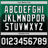 Custom Kelly Green White-Black 3D Pattern Design Gradient Square Shapes Authentic Baseball Jersey